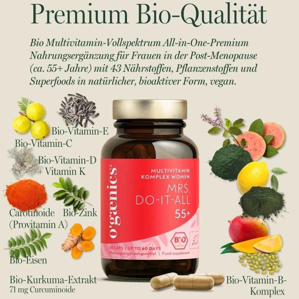 Mrs Do-it-all 55+ organic multivitamin