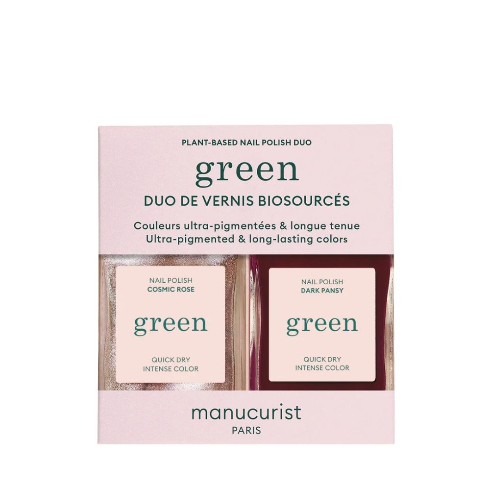 Green Nail Polish Duo - Cosmic Rose & Dark Pansy Green Nail Polish Duo - Cosmic Rose & Dark Pansy