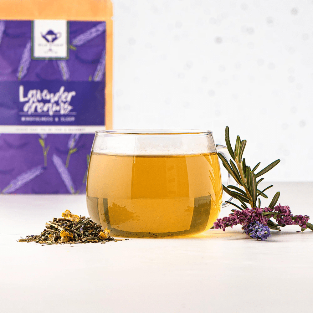 Lavender Dreams tea for anxiety and sleep in the evening