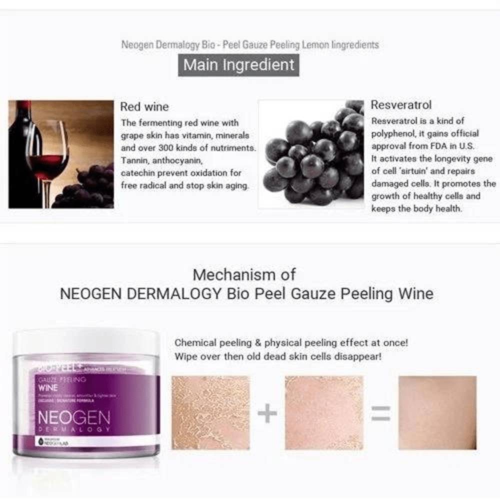 Organic Peel Gauze Peeling Wine Pads Travel Size