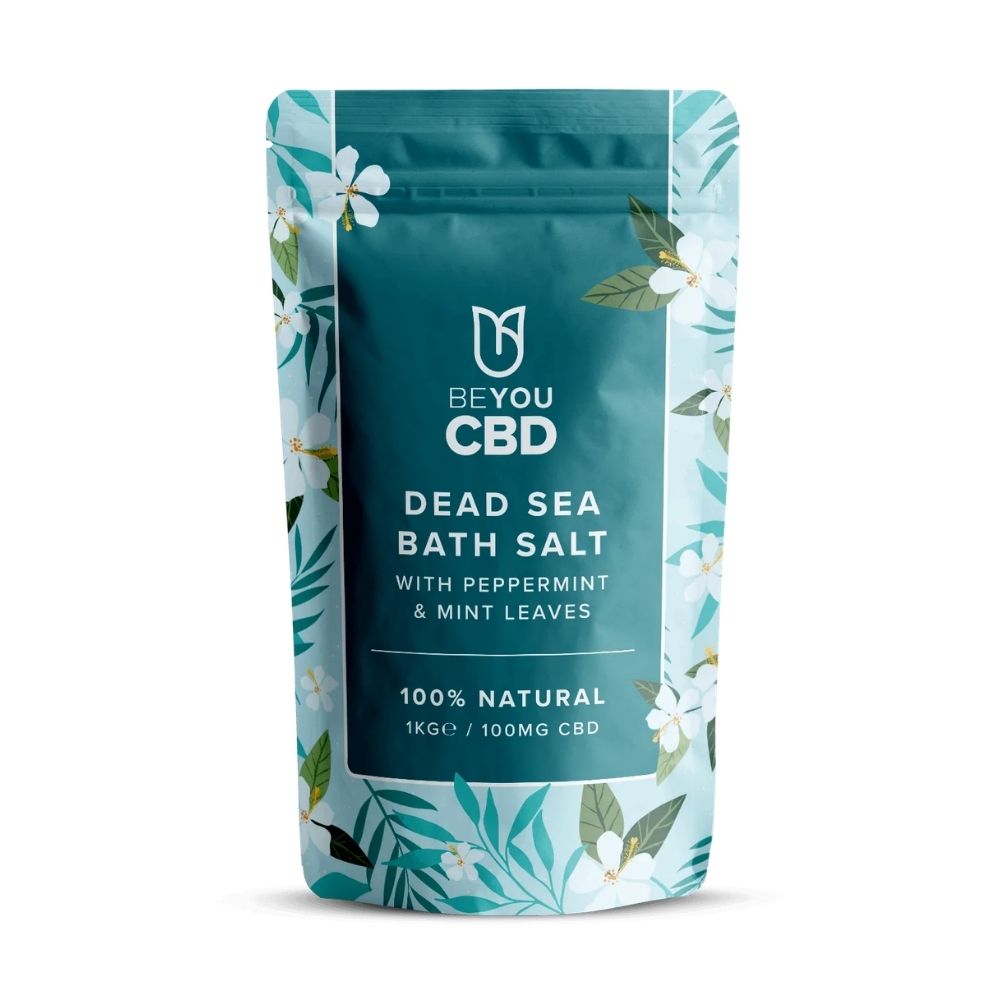 CBD Dead Sea Bath Salt – Peppermint & Mint Leaves