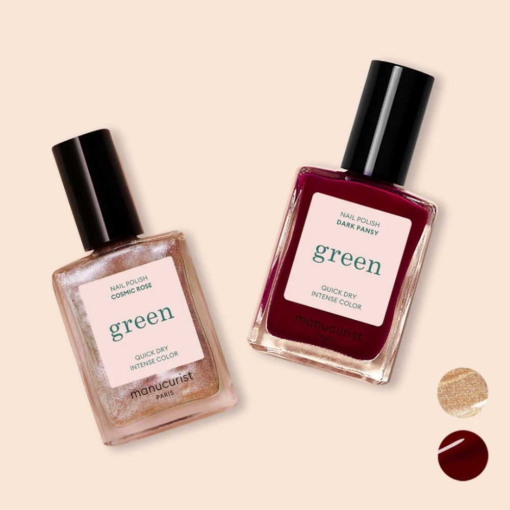 Green Nail Polish Duo - Cosmic Rose & Dark Pansy Green Nail Polish Duo - Cosmic Rose & Dark Pansy