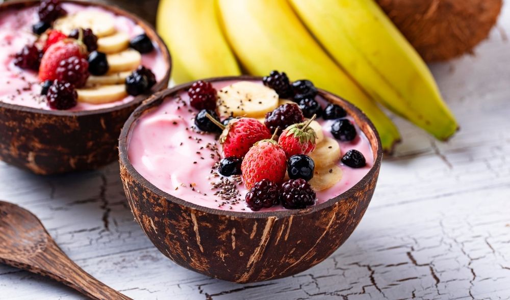 Superfood ice cream with blueberries & acai